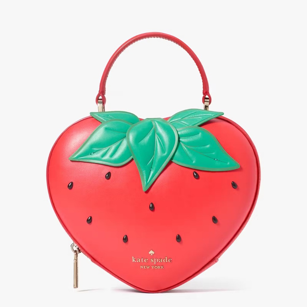 ♠️Kate Spade Strawberry Dreams 3D Strawberry Heart Crossbody Bag, Red NWT